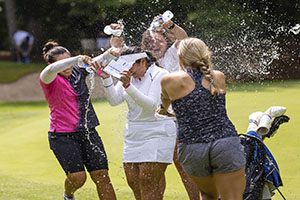 Lilia Vu and friends celebrating